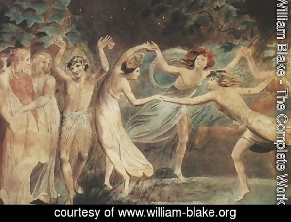 William Blake - Oberon, Titania and Puck with Fairies Dancing
